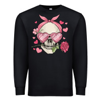 Black valentine's day skull Premium Sweatshirt - MaliasSmallBusiness