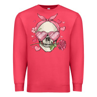 Cardinal valentine's day skull Premium Sweatshirt - MaliasSmallBusiness