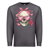 Charcoal Heather valentine's day skull Premium Sweatshirt - MaliasSmallBusiness