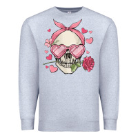 Heather Grey valentine's day skull Premium Sweatshirt - MaliasSmallBusiness