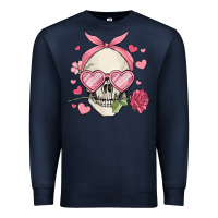 Navy valentine's day skull Premium Sweatshirt - MaliasSmallBusiness