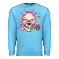 Ocean Blue valentine's day skull Premium Sweatshirt - MaliasSmallBusiness