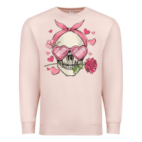 Pale Pink valentine's day skull Premium Sweatshirt - MaliasSmallBusiness