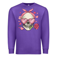 Purple valentine's day skull Premium Sweatshirt - MaliasSmallBusiness