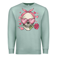Seafoam valentine's day skull Premium Sweatshirt - MaliasSmallBusiness