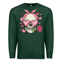 Sports Green valentine's day skull Premium Sweatshirt - MaliasSmallBusiness