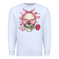 White valentine's day skull Premium Sweatshirt - MaliasSmallBusiness