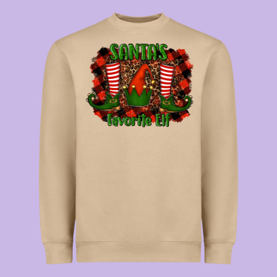 Santa's Favorite Elf Heavyweight Sweatshirt Designed By Ranaportraitstore