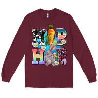 Burgundy hip hop easter rabbit Long Sleeve Tee - AdoDesignShop