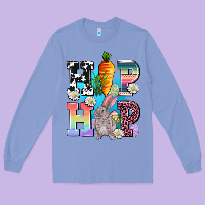 Hip Hop Easter Rabbit Long Sleeve Tee Designed By Adodesignshop