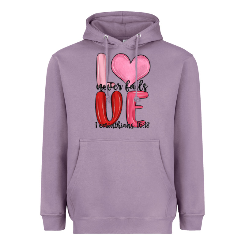 Love Never Fails Valentine S Day Heavyweight Hoodie by MaliasSmallBusiness | Teevron
