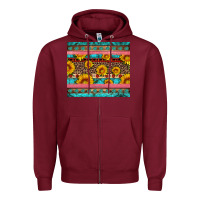 Burgundy western sunflowers turquoise Zipper Hoodie - Artiststas