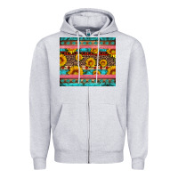 Heather Grey western sunflowers turquoise Zipper Hoodie - Artiststas