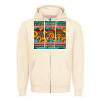 Sandshell western sunflowers turquoise Zipper Hoodie - Artiststas