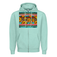 Seafoam western sunflowers turquoise Zipper Hoodie - Artiststas
