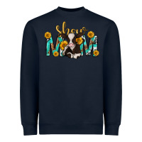 Navy show mom with cow mothers day Heavyweight Sweatshirt - texasbilliewilder