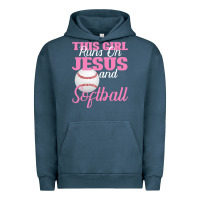 Pigment Midnight Navy This Girl Jesus And Softball Urban Hoodie - Bettercallsaul