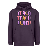 Plum teach teach varsity Heavyweight Hoodie - MaliasSmallBusiness