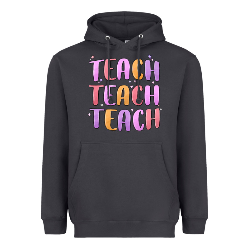 Teach Teach Varsity Heavyweight Hoodie by MaliasSmallBusiness | Teevron