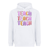 White teach teach varsity Heavyweight Hoodie - MaliasSmallBusiness