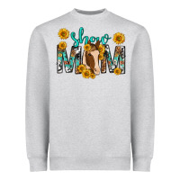 Heather Grey show mom with horse mothers day Heavyweight Sweatshirt - texasbilliewilder