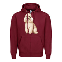 Burgundy standart poodle Zipper Hoodie - Artiststas