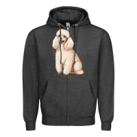 Charcoal Heather standart poodle Zipper Hoodie - Artiststas