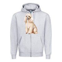 Heather Grey standart poodle Zipper Hoodie - Artiststas