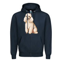 Navy standart poodle Zipper Hoodie - Artiststas
