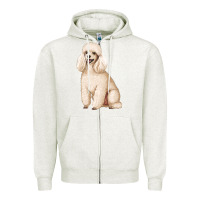 Oatmeal Heather standart poodle Zipper Hoodie - Artiststas
