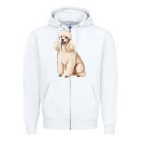 White standart poodle Zipper Hoodie - Artiststas