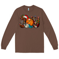 Chestnut joy with basketball and santa's hat Long Sleeve Tee - AdoDesignShop