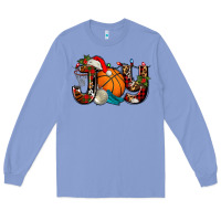 Colony Blue joy with basketball and santa's hat Long Sleeve Tee - AdoDesignShop