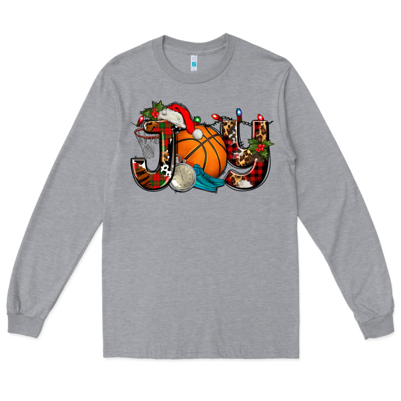 Joy With Basketball And Santa's Hat Long Sleeve Tee by AdoDesignShop | Teevron