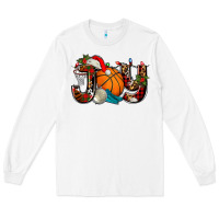 White joy with basketball and santa's hat Long Sleeve Tee - AdoDesignShop