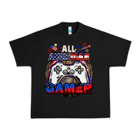 Black All American gamer 4th of july Urban Heavy Tee - CowGirlArtShop