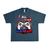Midnight Navy All American gamer 4th of july Urban Heavy Tee - CowGirlArtShop