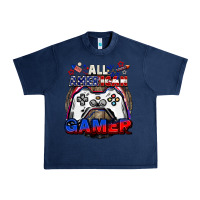 Navy All American gamer 4th of july Urban Heavy Tee - CowGirlArtShop