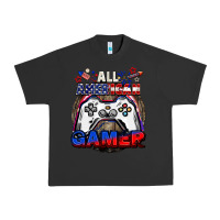 Pigment Black All American gamer 4th of july Urban Heavy Tee - CowGirlArtShop