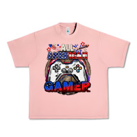 Salmon All American gamer 4th of july Urban Heavy Tee - CowGirlArtShop