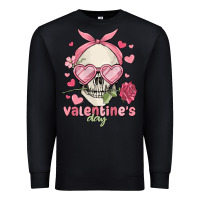 Black valentine's day skull Premium Sweatshirt - MaliasSmallBusiness