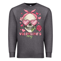 Charcoal Heather valentine's day skull Premium Sweatshirt - MaliasSmallBusiness