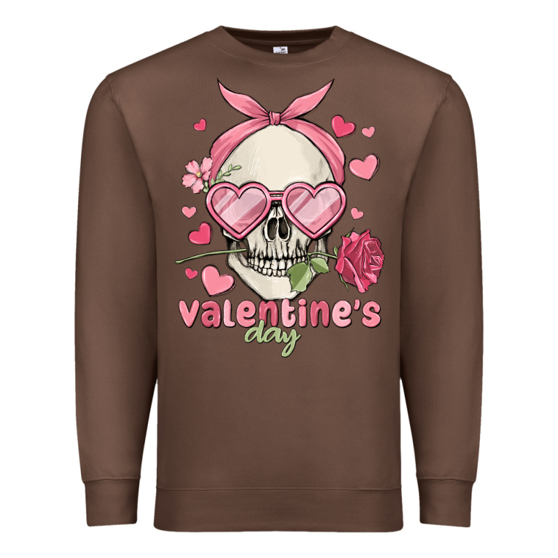Valentine's Day Skull Premium Sweatshirt by MaliasSmallBusiness | Teevron