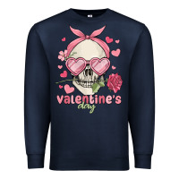 Navy valentine's day skull Premium Sweatshirt - MaliasSmallBusiness