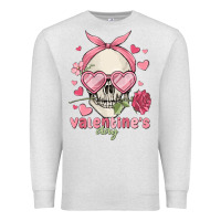 Oatmeal Heather valentine's day skull Premium Sweatshirt - MaliasSmallBusiness