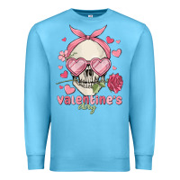 Ocean Blue valentine's day skull Premium Sweatshirt - MaliasSmallBusiness