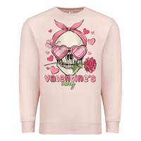 Pale Pink valentine's day skull Premium Sweatshirt - MaliasSmallBusiness