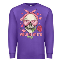 Purple valentine's day skull Premium Sweatshirt - MaliasSmallBusiness
