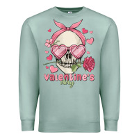 Seafoam valentine's day skull Premium Sweatshirt - MaliasSmallBusiness