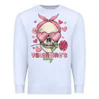 White valentine's day skull Premium Sweatshirt - MaliasSmallBusiness